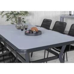 Fjôrd Eettafel Zwart Grijs Glas - 200x100x74cm - Virya