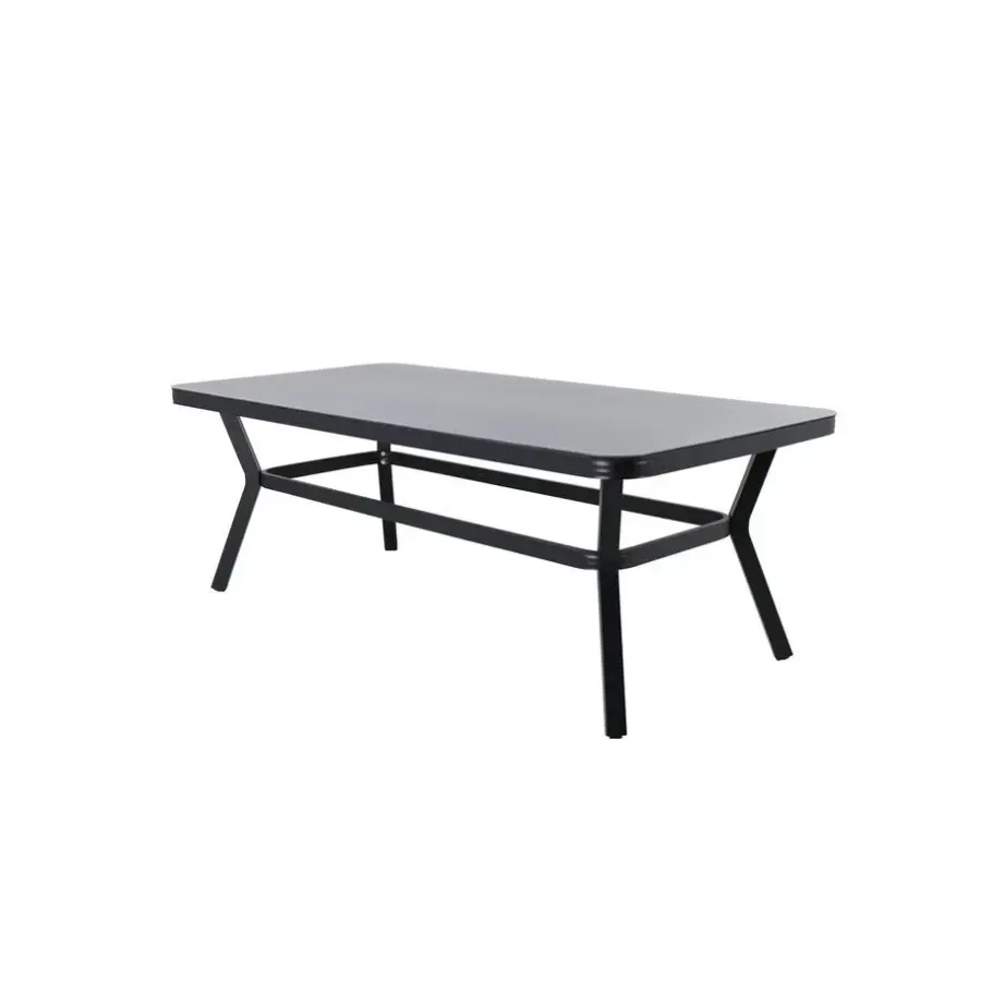 Fjôrd Eettafel Zwart Grijs Glas - 200x100x74cm - Virya