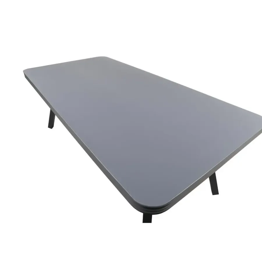 Fjôrd Eettafel Zwart Grijs Glas - 200x100x74cm - Virya