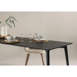Rechthoekige Eettafels|Industriële Eettafels-Fjôrd Eettafel Zwart Hout - 230x85x75cm - Ellis