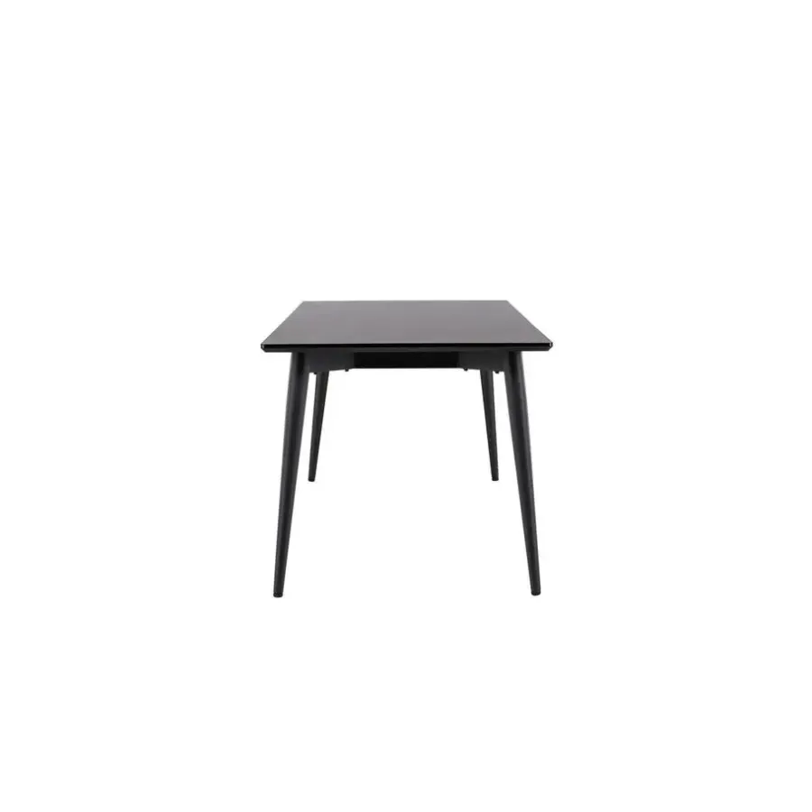 Rechthoekige Eettafels|Industriële Eettafels-Fjôrd Eettafel Zwart Hout - 230x85x75cm - Ellis