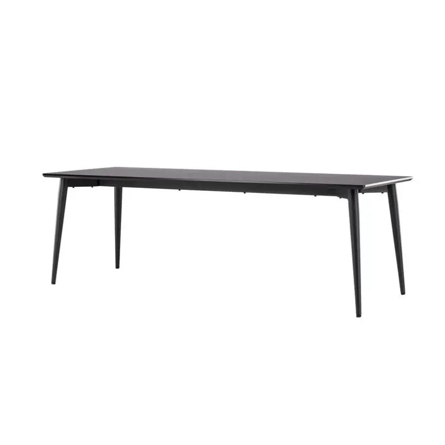 Rechthoekige Eettafels|Industriële Eettafels-Fjôrd Eettafel Zwart Hout - 230x85x75cm - Ellis