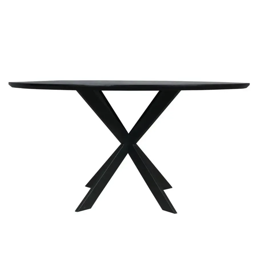 StarFurn Eettafel Zwart Hout - 150x150x76cm - Ferris