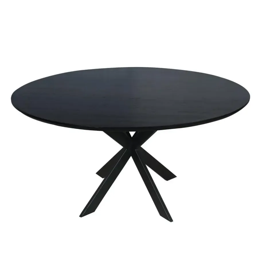 StarFurn Eettafel Zwart Hout - 150x150x76cm - Ferris