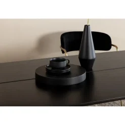 Fjôrd Eettafel Zwart Hout - 190x90x75cm - Pelle