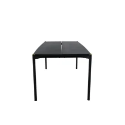 Fjôrd Eettafel Zwart Hout - 190x90x75cm - Pelle