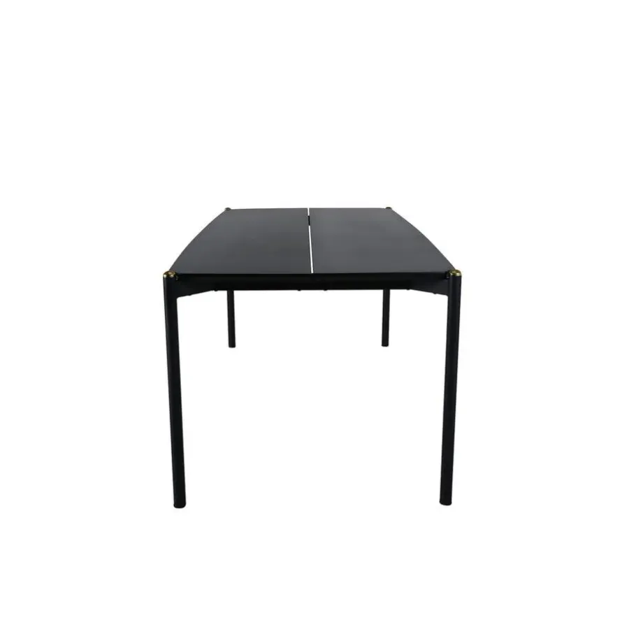 Fjôrd Eettafel Zwart Hout - 190x90x75cm - Pelle