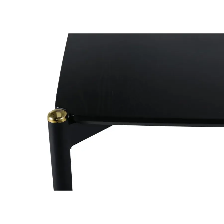 Fjôrd Eettafel Zwart Hout - 190x90x75cm - Pelle