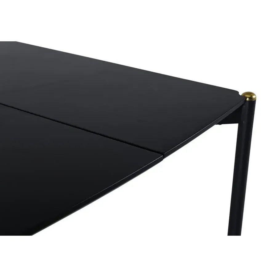 Fjôrd Eettafel Zwart Hout - 190x90x75cm - Pelle