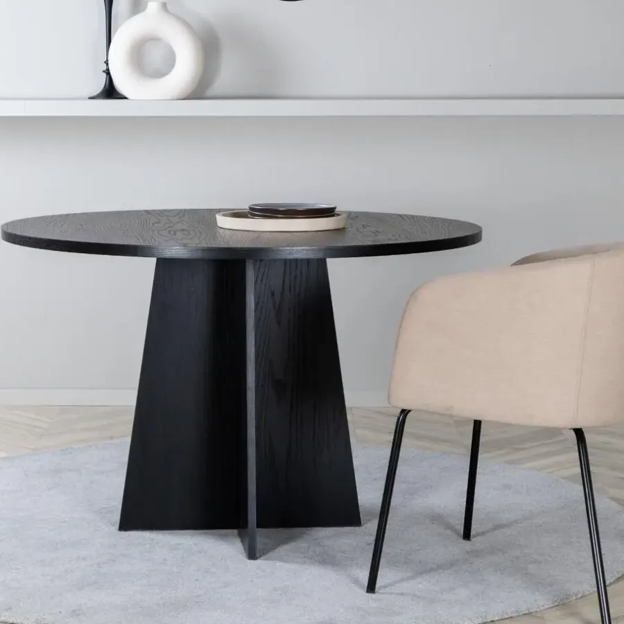 Fjôrd Eettafel Zwart Hout - 110x110x75cm - Bootcut