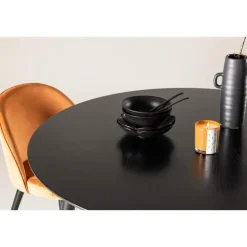 Fjôrd Eettafel Zwart Hout - 115x115x75cm - Dipp