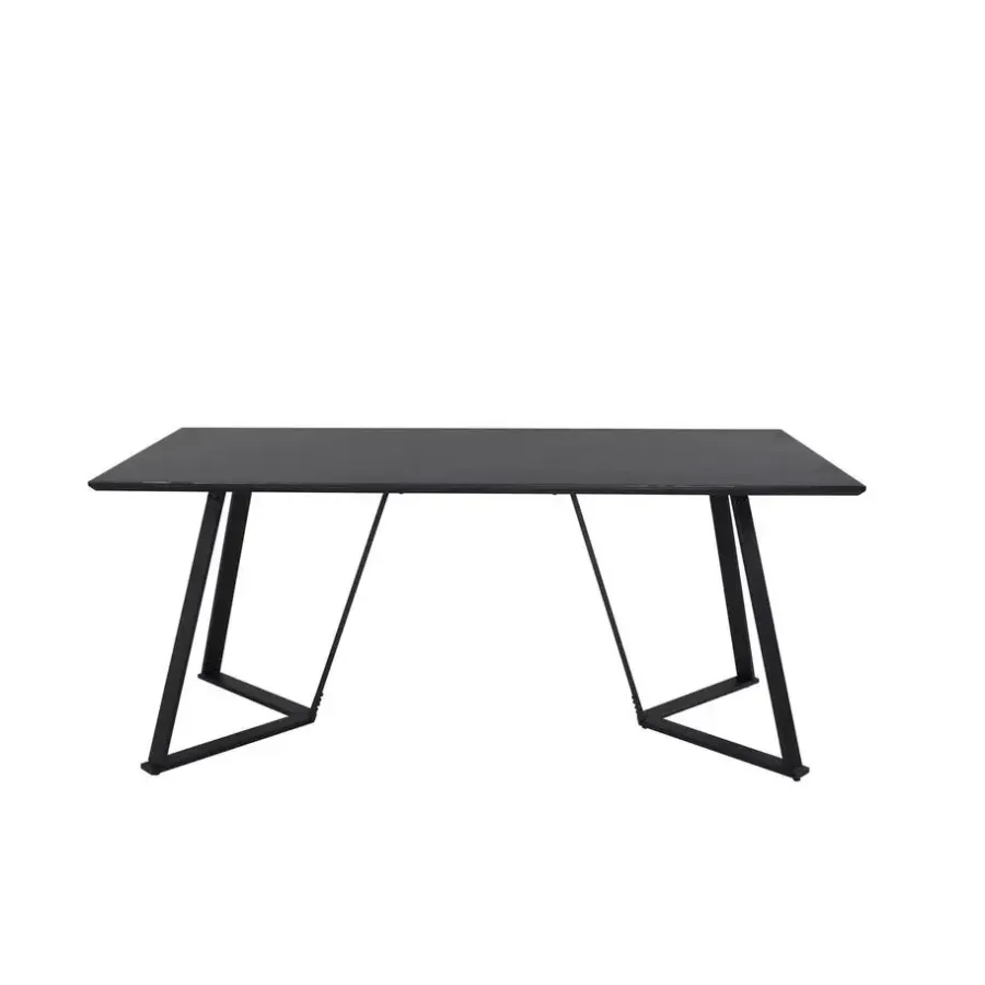 Industriële Eettafels|Rechthoekige Eettafels-Fjôrd Eettafel Zwart Hout - 180x90x75cm - Marina