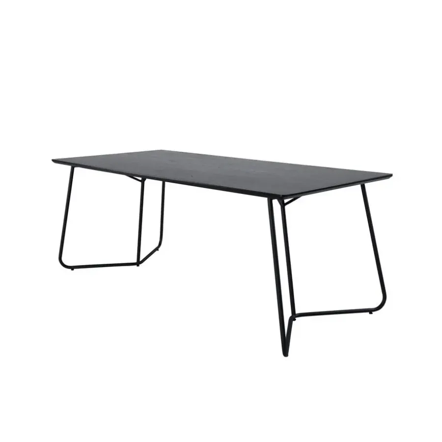 Fjôrd Eettafel Zwart Hout - 190x90x75cm - Petra