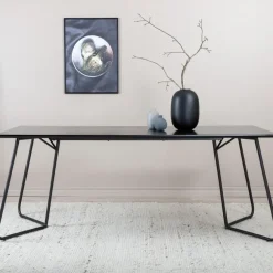 Fjôrd Eettafel Zwart Hout - 190x90x75cm - Petra