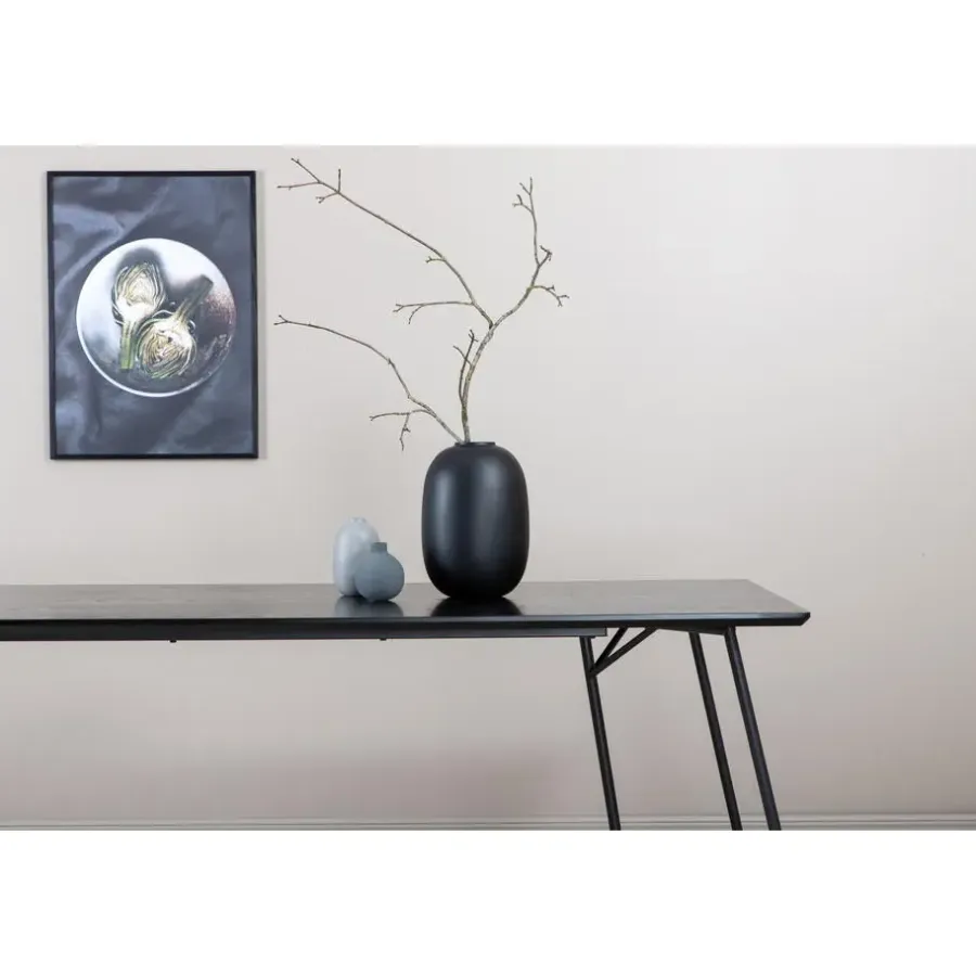 Fjôrd Eettafel Zwart Hout - 190x90x75cm - Petra