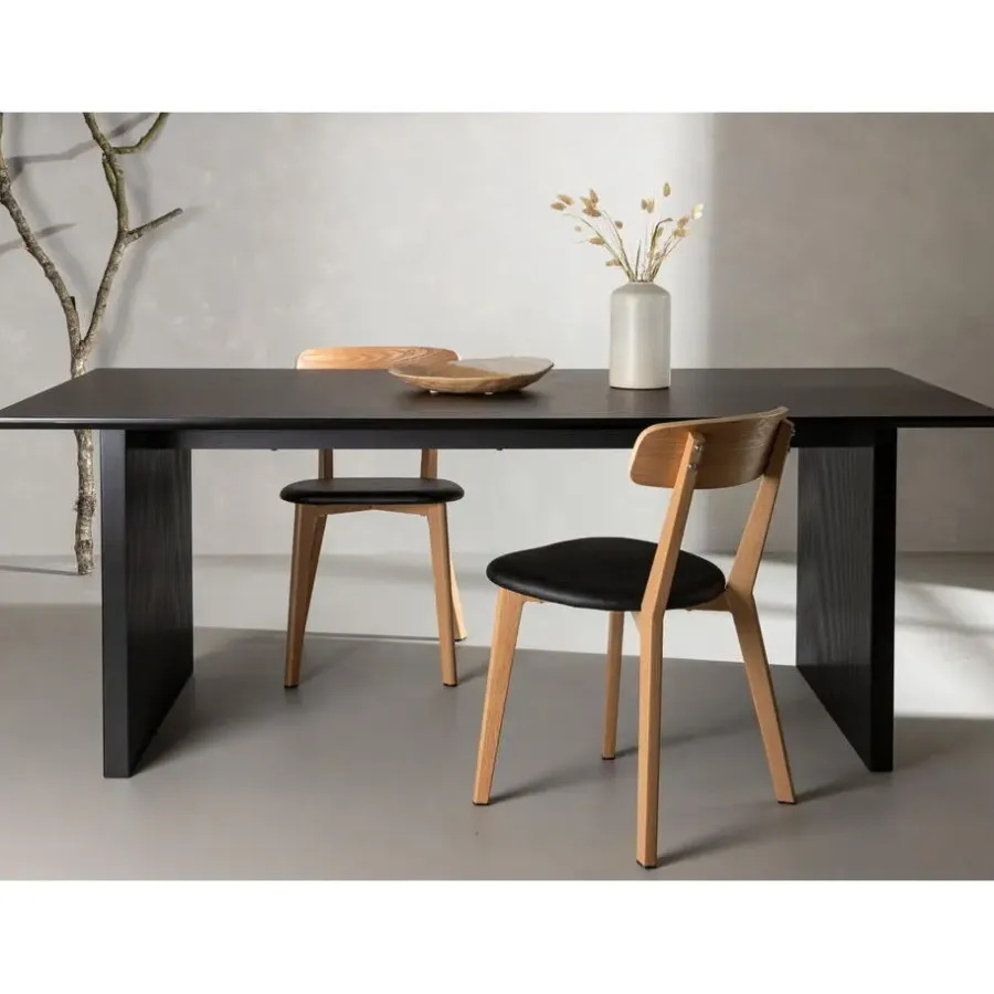 Fjôrd Eettafel Zwart Hout - 200x100x75cm - Vail