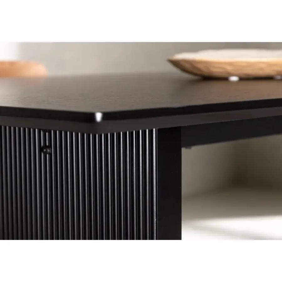 Fjôrd Eettafel Zwart Hout - 200x100x75cm - Vail