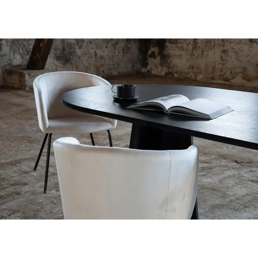 Fjôrd Eettafel Zwart Hout - 230x115x76cm - Bootcut