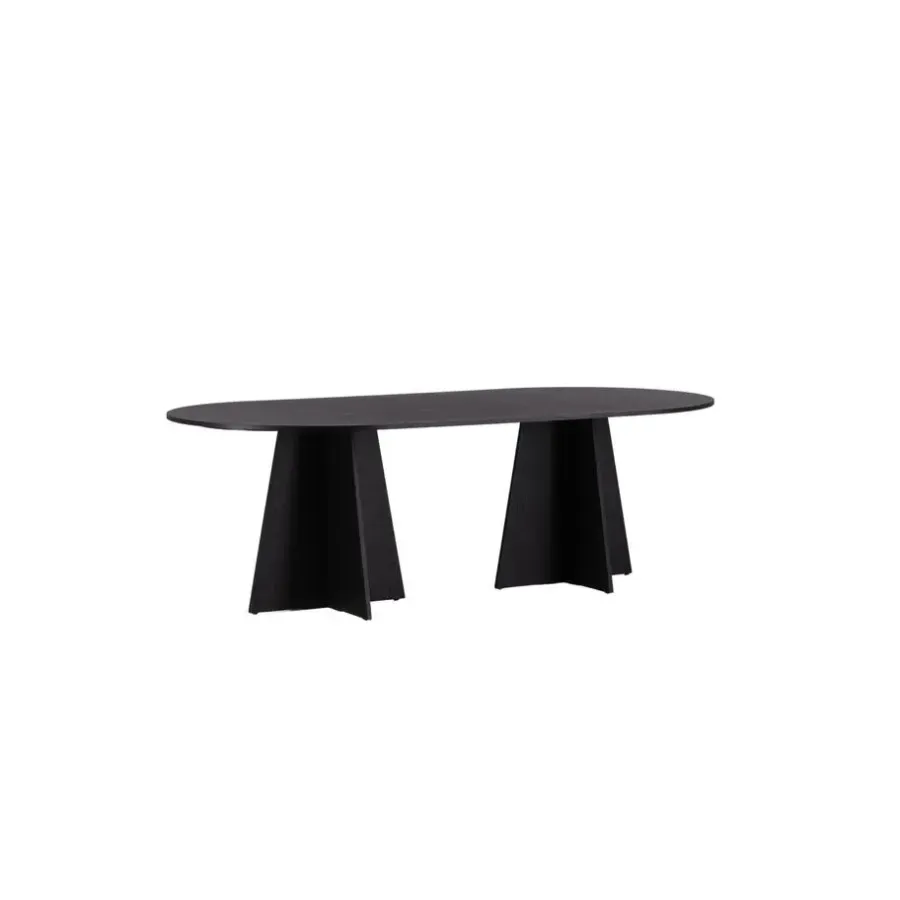 Fjôrd Eettafel Zwart Hout - 230x115x76cm - Bootcut