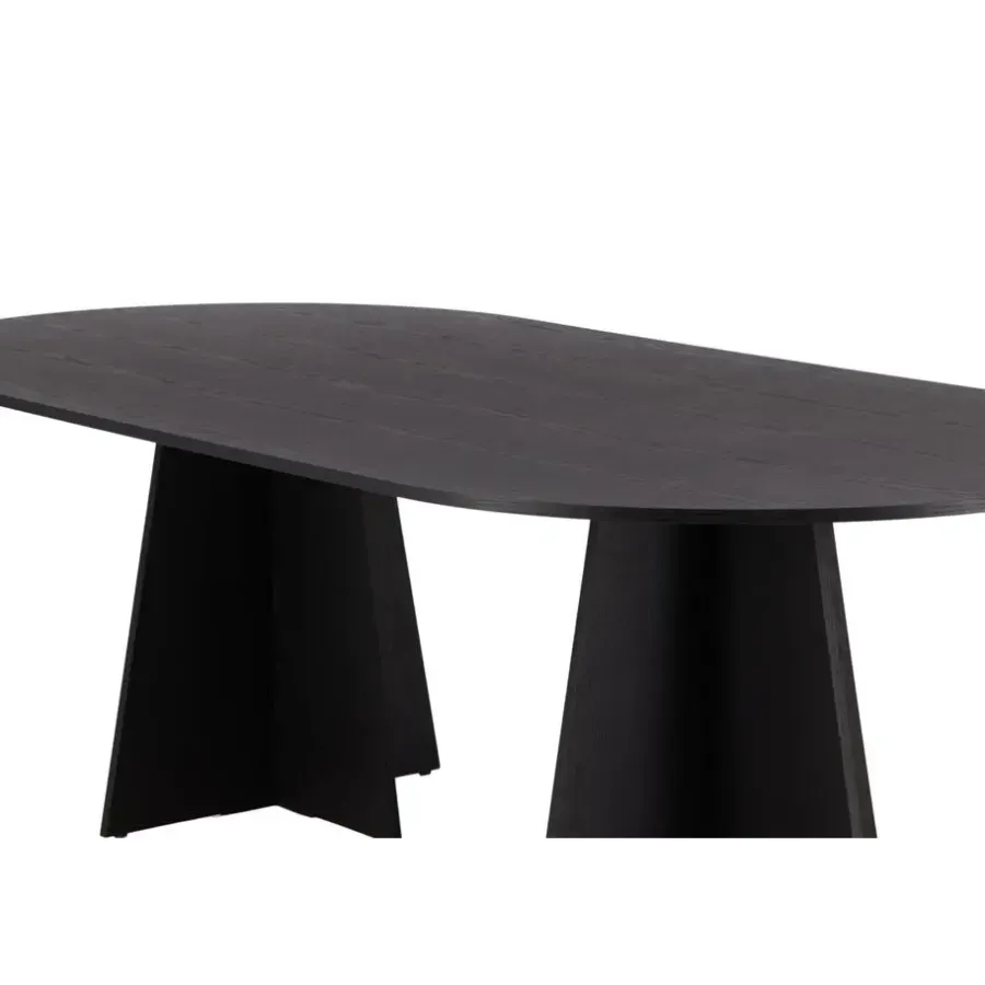 Fjôrd Eettafel Zwart Hout - 230x115x76cm - Bootcut