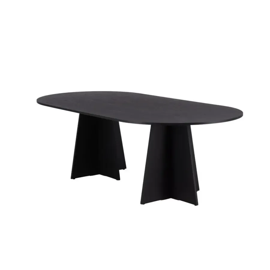 Fjôrd Eettafel Zwart Hout - 230x115x76cm - Bootcut