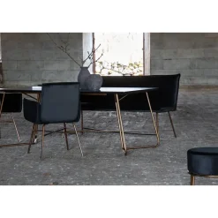Fjôrd Eettafel Zwart Hout - 190x90x75cm - Petra Distressed