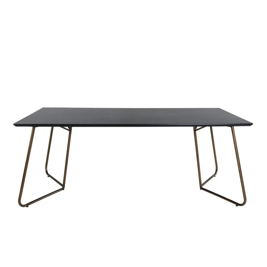 Fjôrd Eettafel Zwart Hout - 190x90x75cm - Petra Distressed