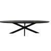 Industriële Eettafels-StarFurn Eettafel Zwart Hout/Metaal - 210x100x76cm - Brandy