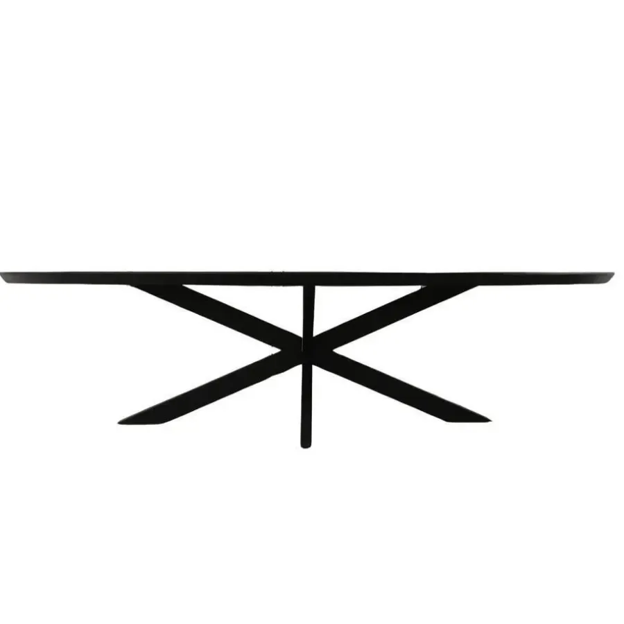 StarFurn Eettafel Zwart Hout/Metaal - 180x90x76cm - Brandy