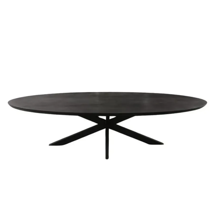 StarFurn Eettafel Zwart Hout/Metaal - 180x90x76cm - Brandy