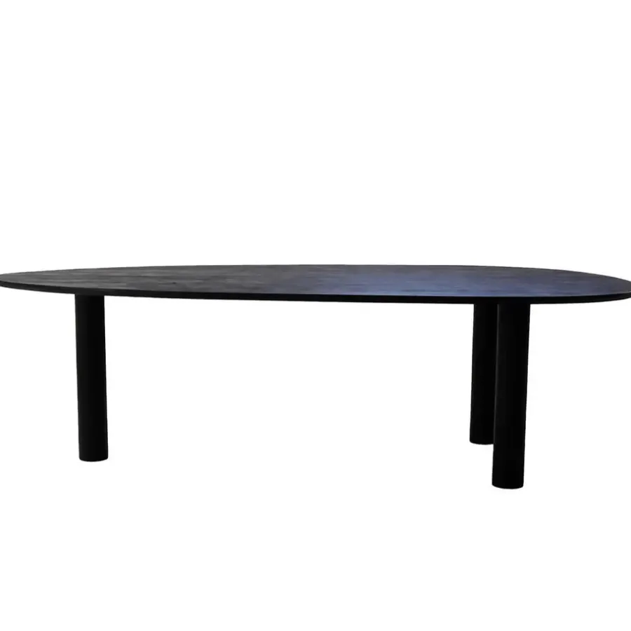 Giga Meubel Eettafel Zwart Mangohout - 210x120x76cm - 6-8 Personen - Hana