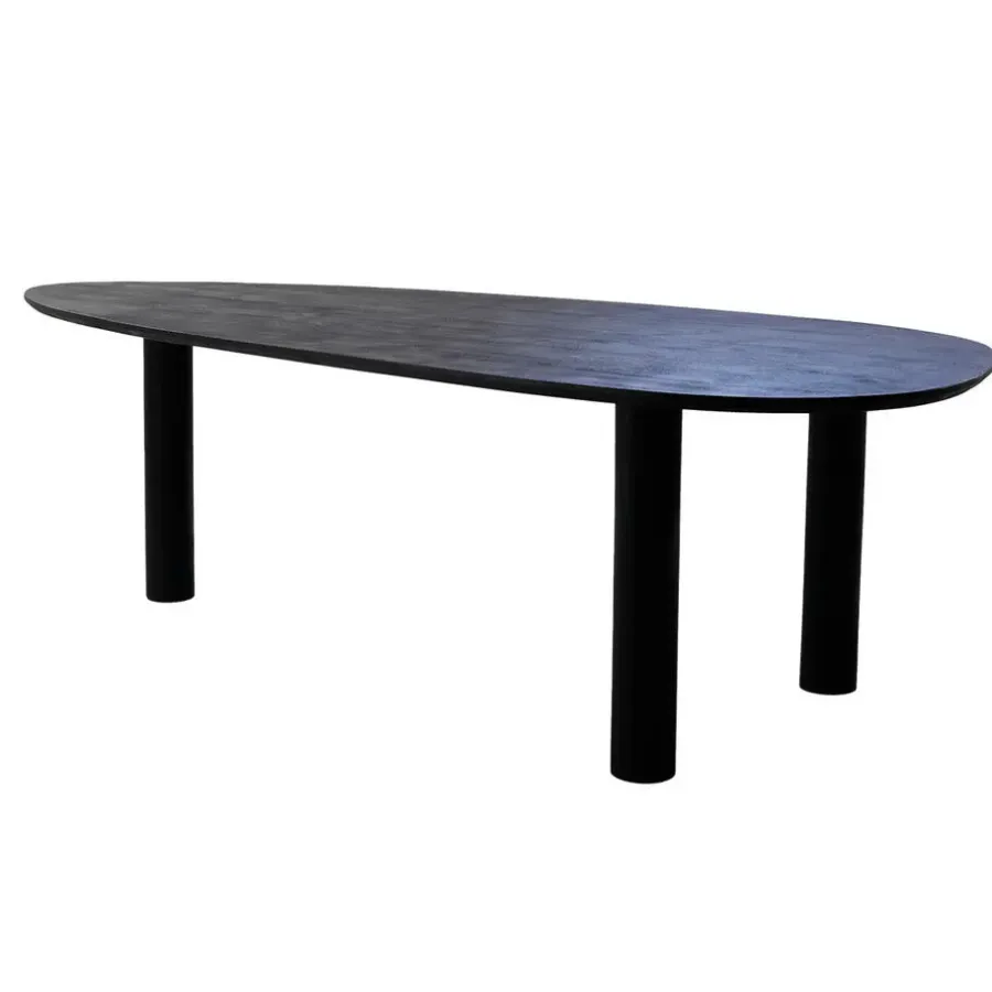 Giga Meubel Eettafel Zwart Mangohout - 210x120x76cm - 6-8 Personen - Hana