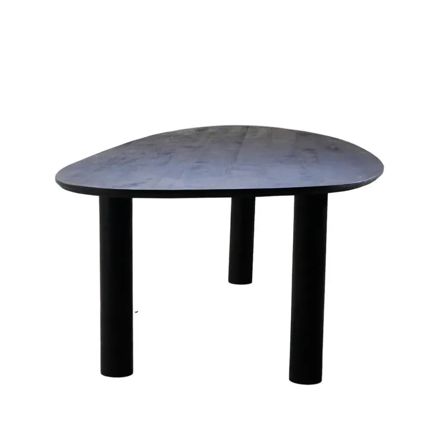 Giga Meubel Eettafel Zwart Mangohout - 210x120x76cm - 6-8 Personen - Hana
