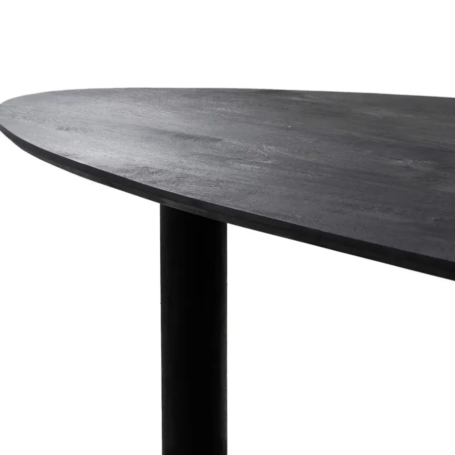 Giga Meubel Eettafel Zwart Mangohout - 210x120x76cm - 6-8 Personen - Hana