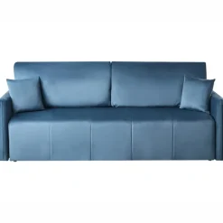 Slaapbanken|Slaapbanken-Leen Bakker EGGE - Driezitsbank - Blauw - Fluweel