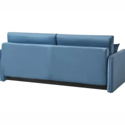 Slaapbanken|Slaapbanken-Leen Bakker EGGE - Driezitsbank - Blauw - Fluweel