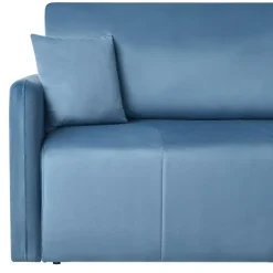 Slaapbanken|Slaapbanken-Leen Bakker EGGE - Driezitsbank - Blauw - Fluweel