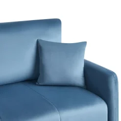 Slaapbanken|Slaapbanken-Leen Bakker EGGE - Driezitsbank - Blauw - Fluweel