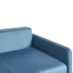 Slaapbanken|Slaapbanken-Leen Bakker EGGE - Driezitsbank - Blauw - Fluweel