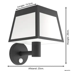 Wandlampen-EGLO Altilia Solar Wandlamp - LED - 20 cm - Zwart/Wit
