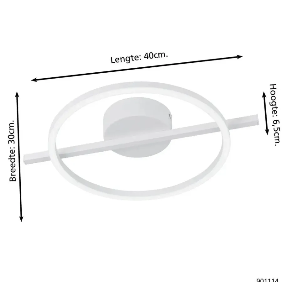 EGLO Amandolo Plafondlamp - LED - 40 cm - Wit - Instelbaar RGB