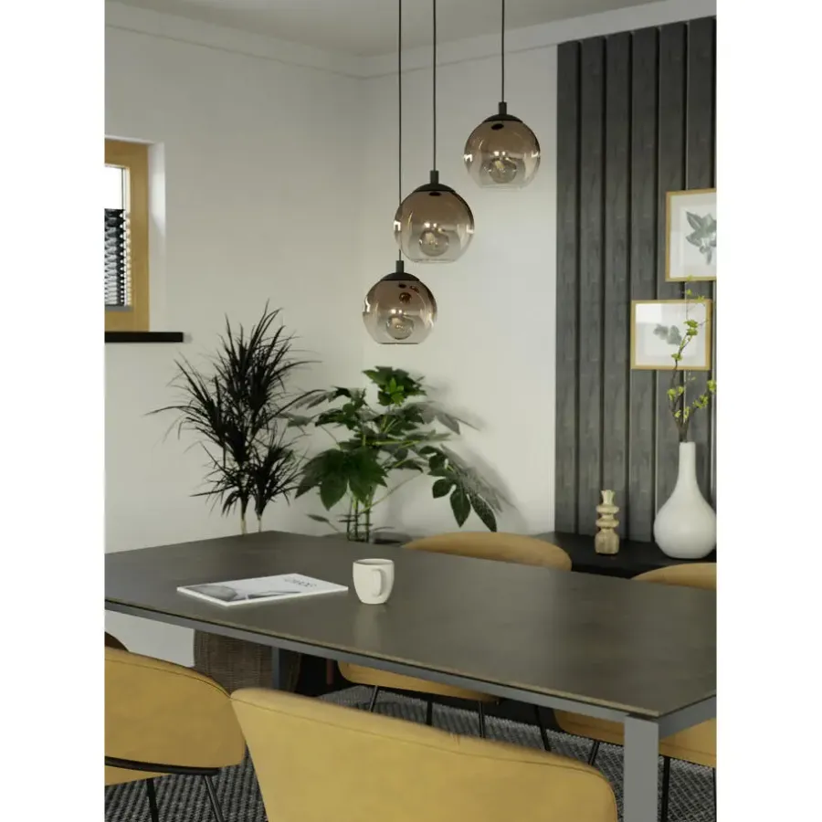 EGLO Ariscani 1 Hanglamp - E27 - Ø 42,5cm-Koperglas - Zwart