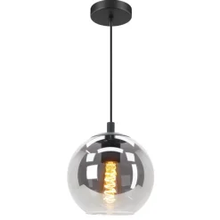 Hanglampen-EGLO Ariscani Hanglamp - E27 - Ø 20 cm - rookglas - Zwart