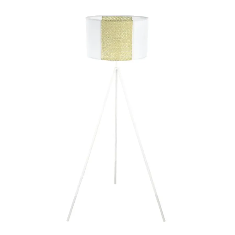 Staande Lampen-EGLO Arnhem Staande lamp - E27 - Papier/Staal - Wit/Bruin