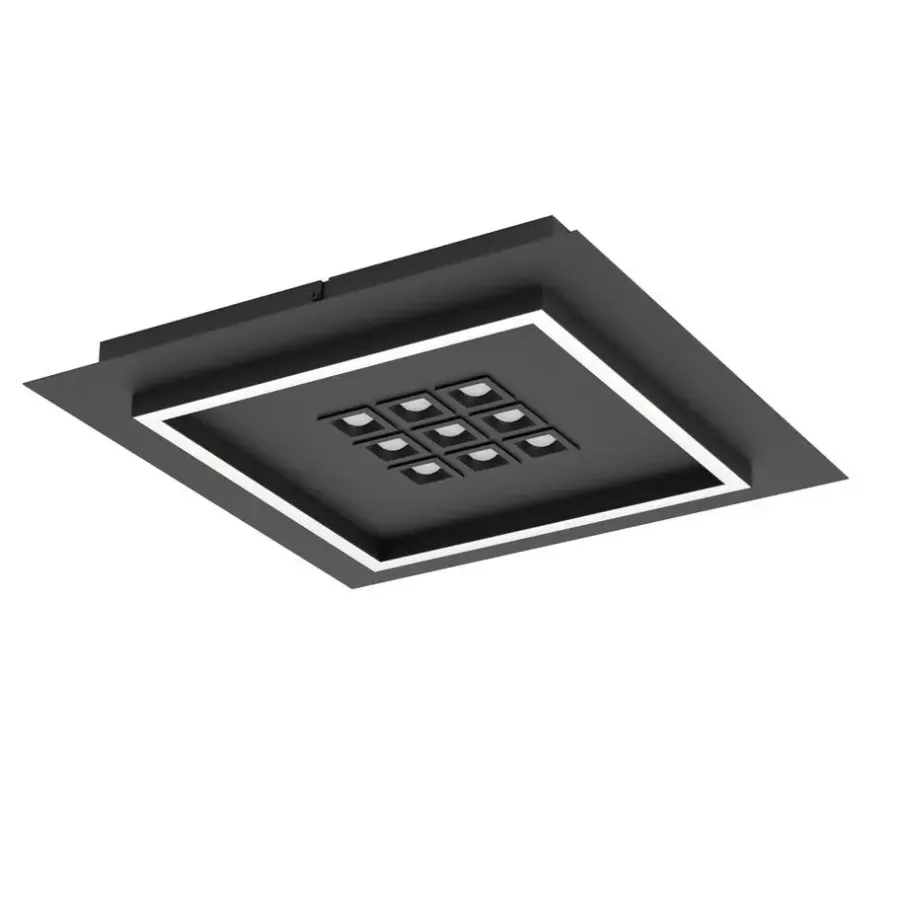 EGLO Balazote Plafonnière - LED - Kunststof - Zwart/Wit