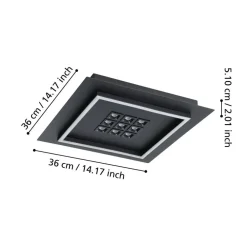 EGLO Balazote Plafonnière - LED - Kunststof - Zwart/Wit