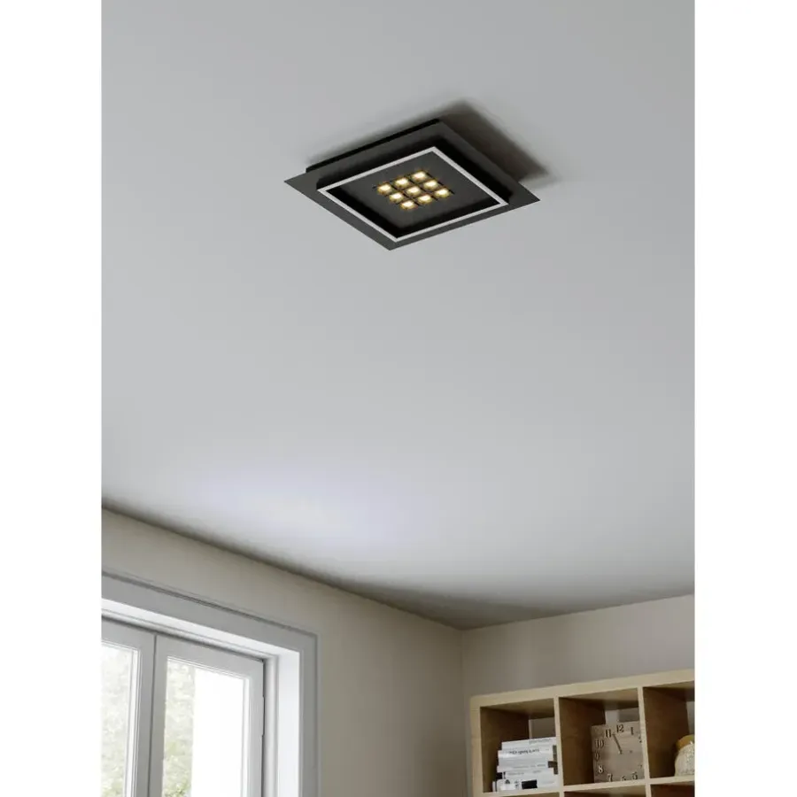 EGLO Balazote Plafonnière - LED - Kunststof - Zwart/Wit