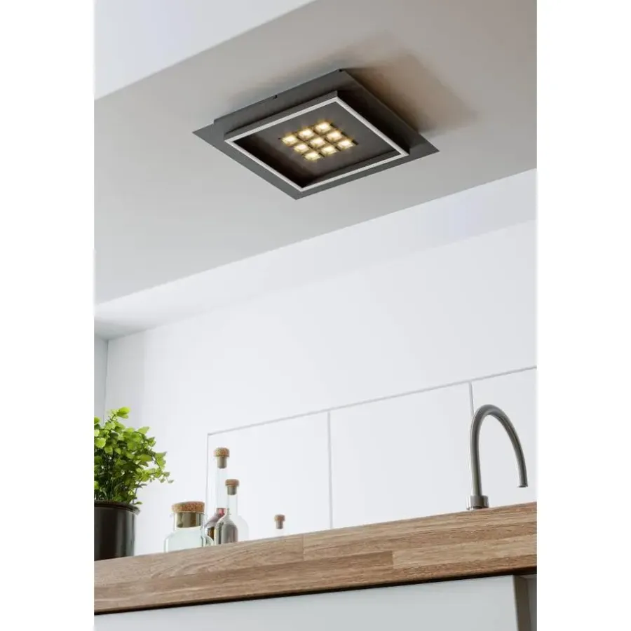 EGLO Balazote Plafonnière - LED - Kunststof - Zwart/Wit