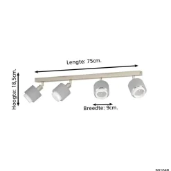 EGLO Bellizzi Spot - E14 - 75 cm - Grijs/Wit