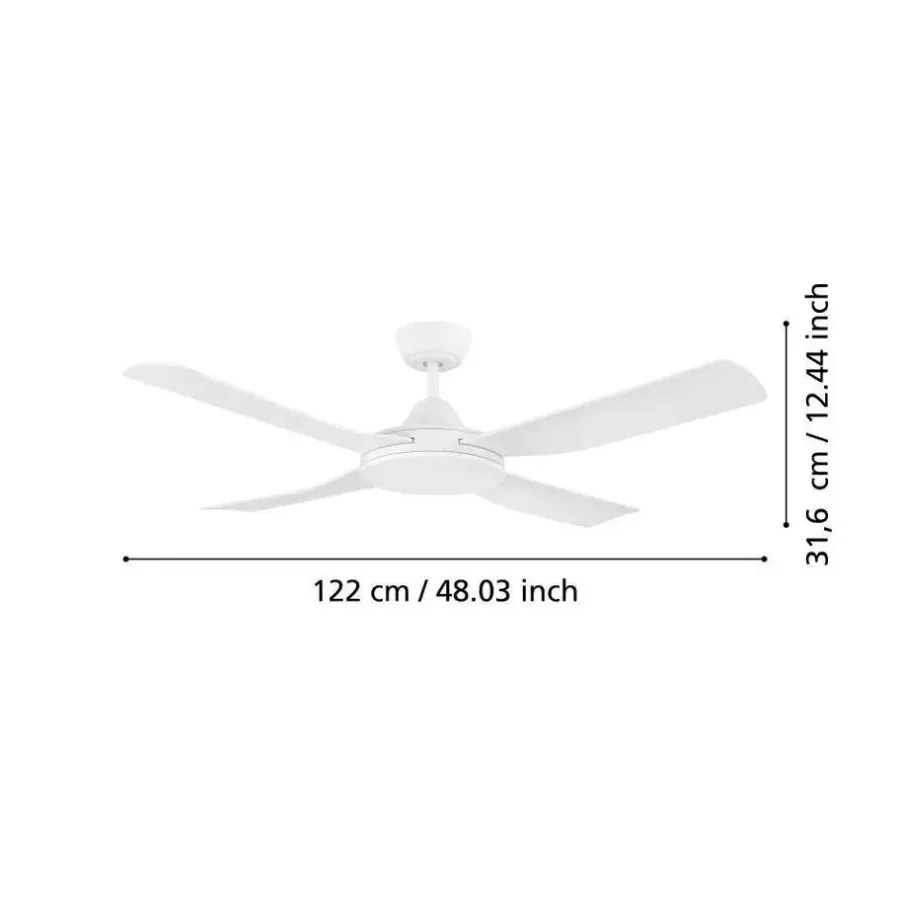 Plafondlampen-EGLO Bondi 1 Plafondventilator - 122cm - Wit - 3 standen